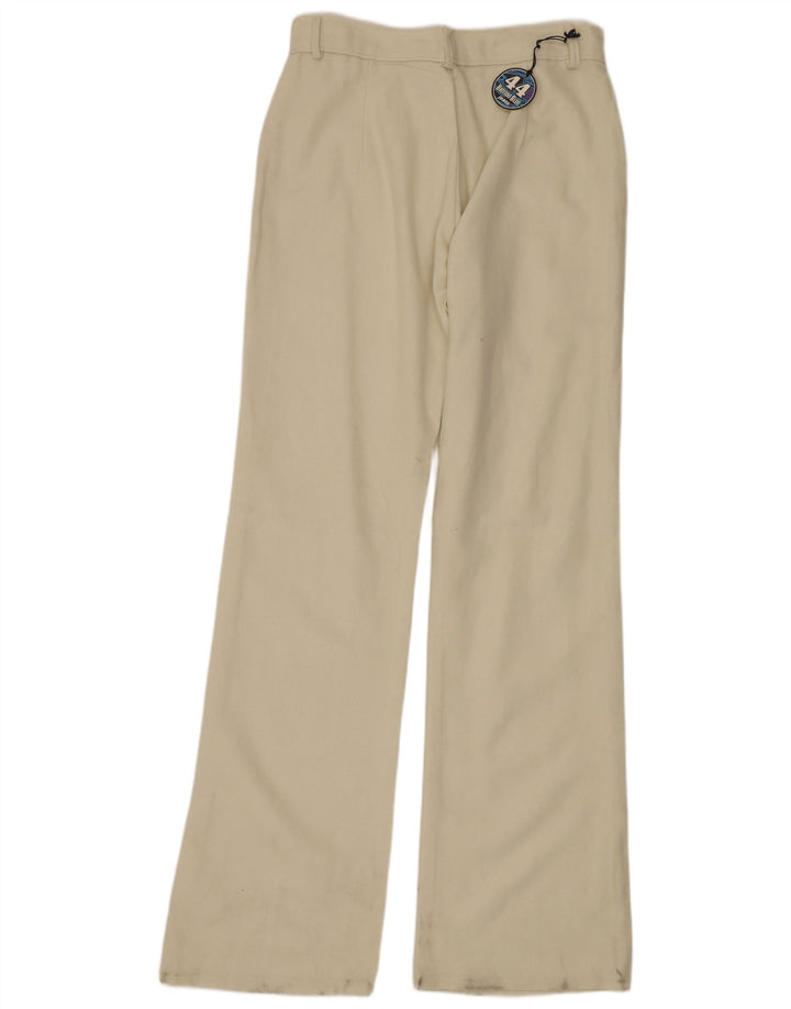 VINTAGE Womens Bootcut Casual Trousers W30 L34 Beige
