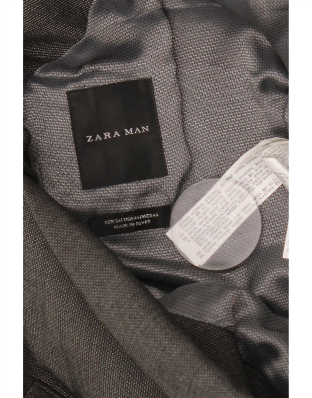 Zara Hombre Chaqueta Blazer 2 Botones Talla 54 XL Poliéster Gris