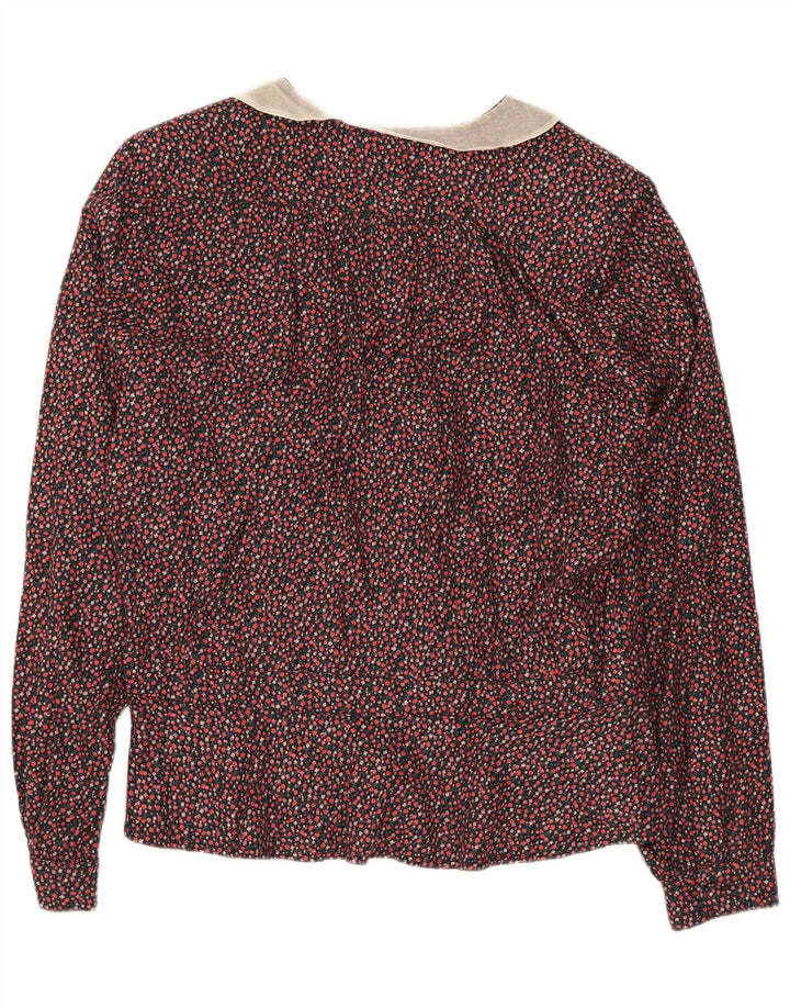 MAURICE ABOT Womens Long Sleeve Blouse Top IT 44 Medium Red Floral