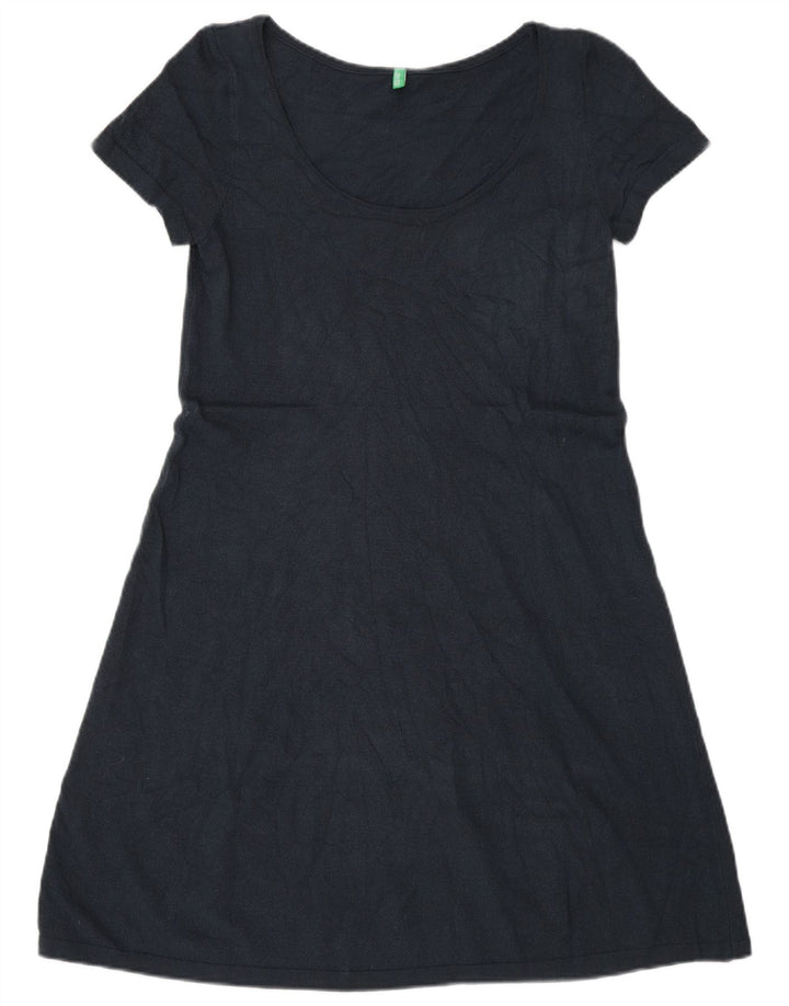 BENETTON Womens A-Line Dress UK 10 Small Navy Blue