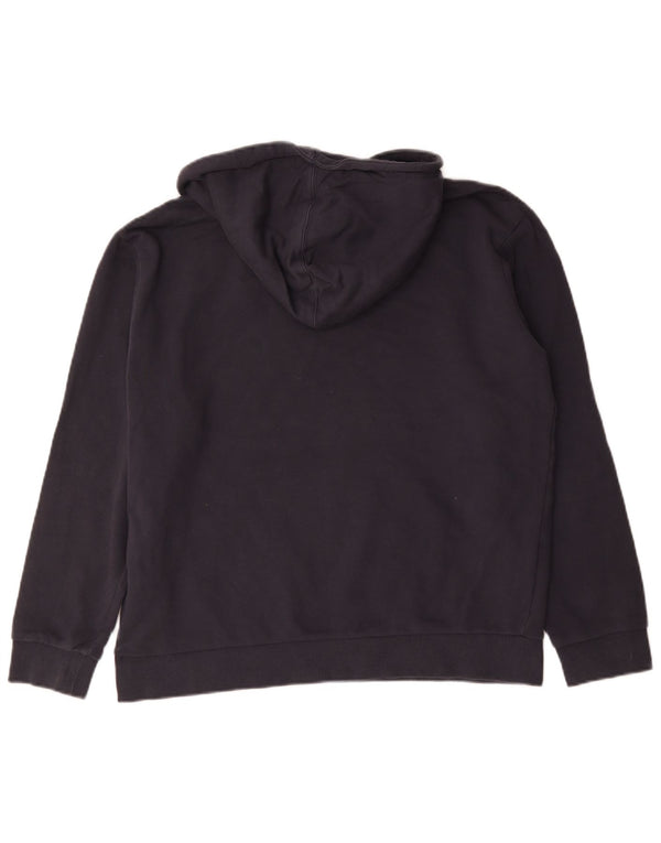 Felpa con cappuccio grafica da uomo Hugo Boss XL in cotone blu navy