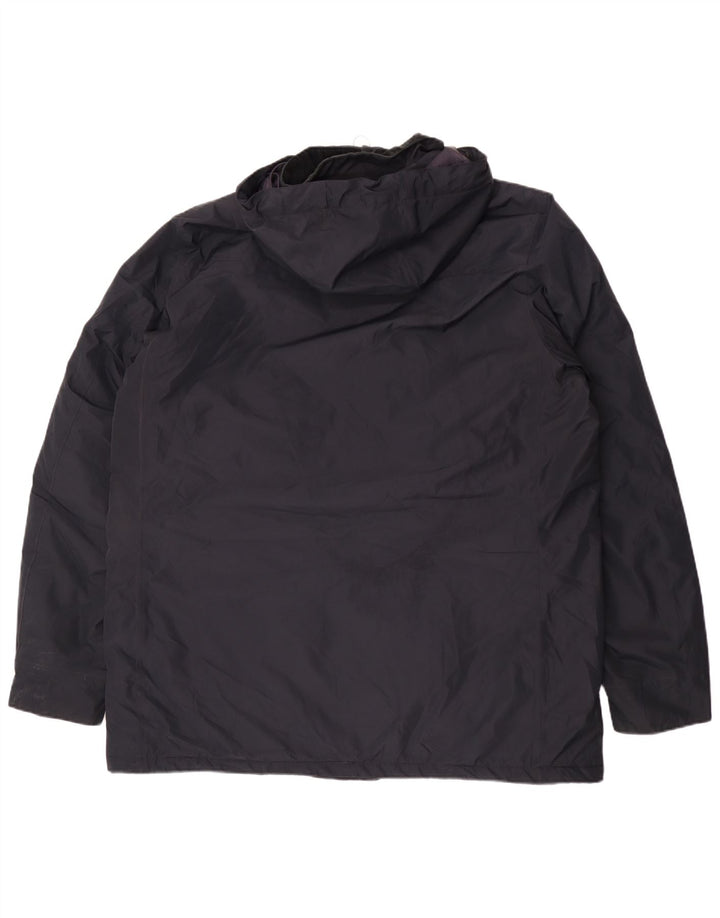 Barbour Mens Hooded Windbreaker Coat UK 44 2XL Navy Blue Polyester