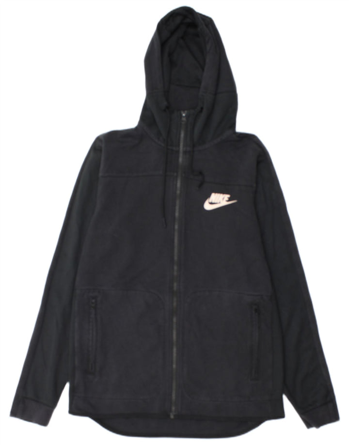 Nike Mens Zip Hoodie Sweater Small Black Cotton