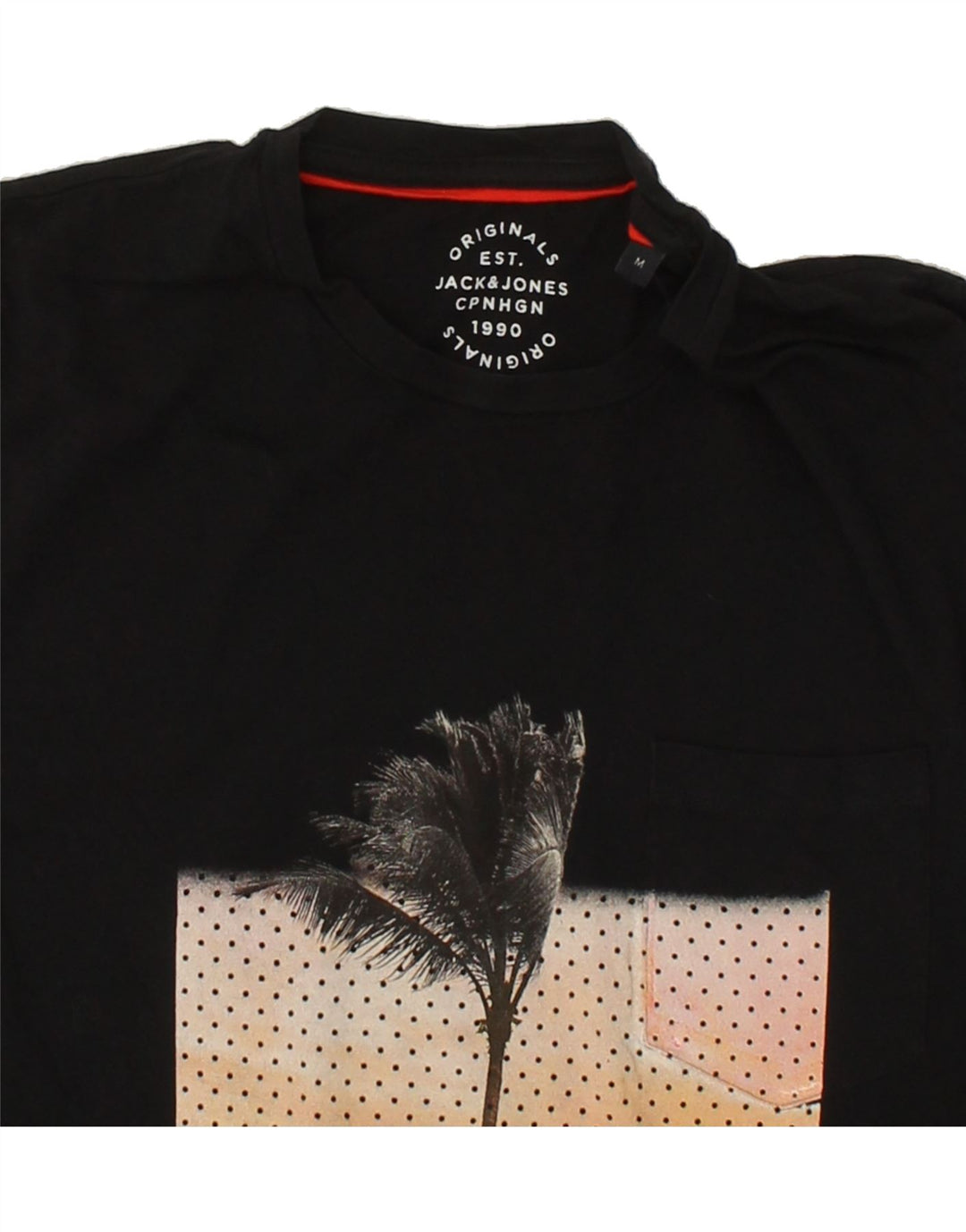 JACK & JONES Mens Graphic T-Shirt Top Medium Black Cotton Vintage Jack & Jones and Second-Hand Jack & Jones from Messina Hembry 