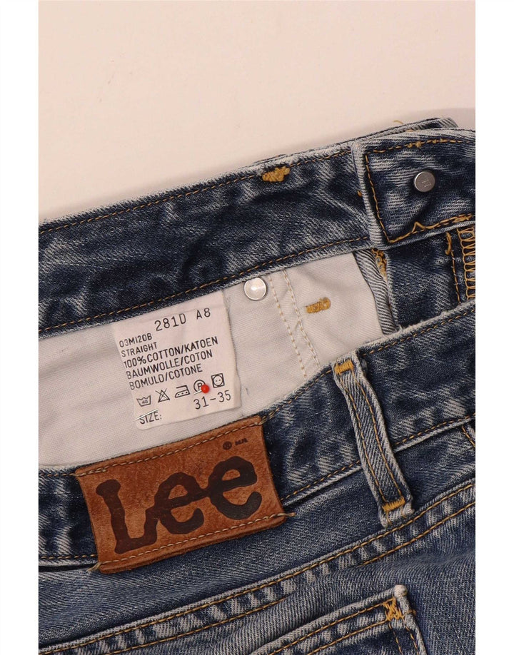 Lee Mens Straight Jeans W31 L35 Blue Cotton