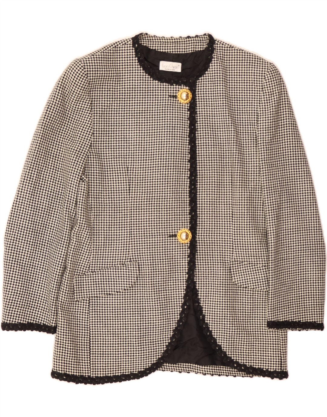 FIORI DI CHIARA Womens Longline Blazer Jacket IT 48 XL Black Classic Vintage Fiori di Chiara and Second-Hand Fiori di Chiara from Messina Hembry 