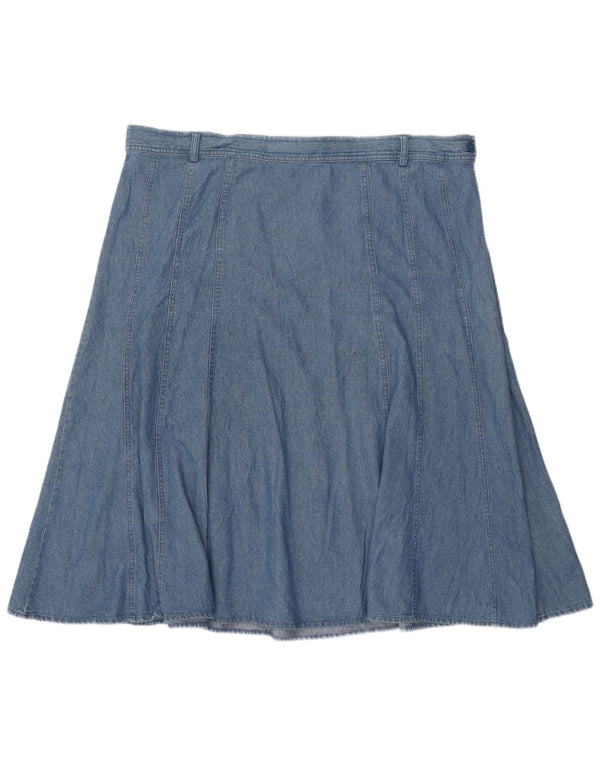 Marks & Spencer Dame Denim Nederdel UK 22 3XL W42 Blå Bomuld