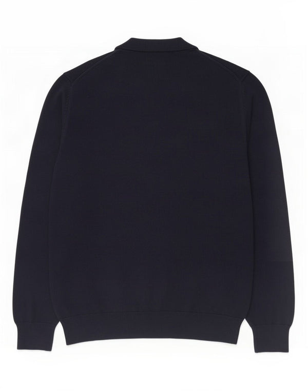 Marks & Spencer Mens Crew Neck Jumper Sweater Large Navy Blue Cotton
