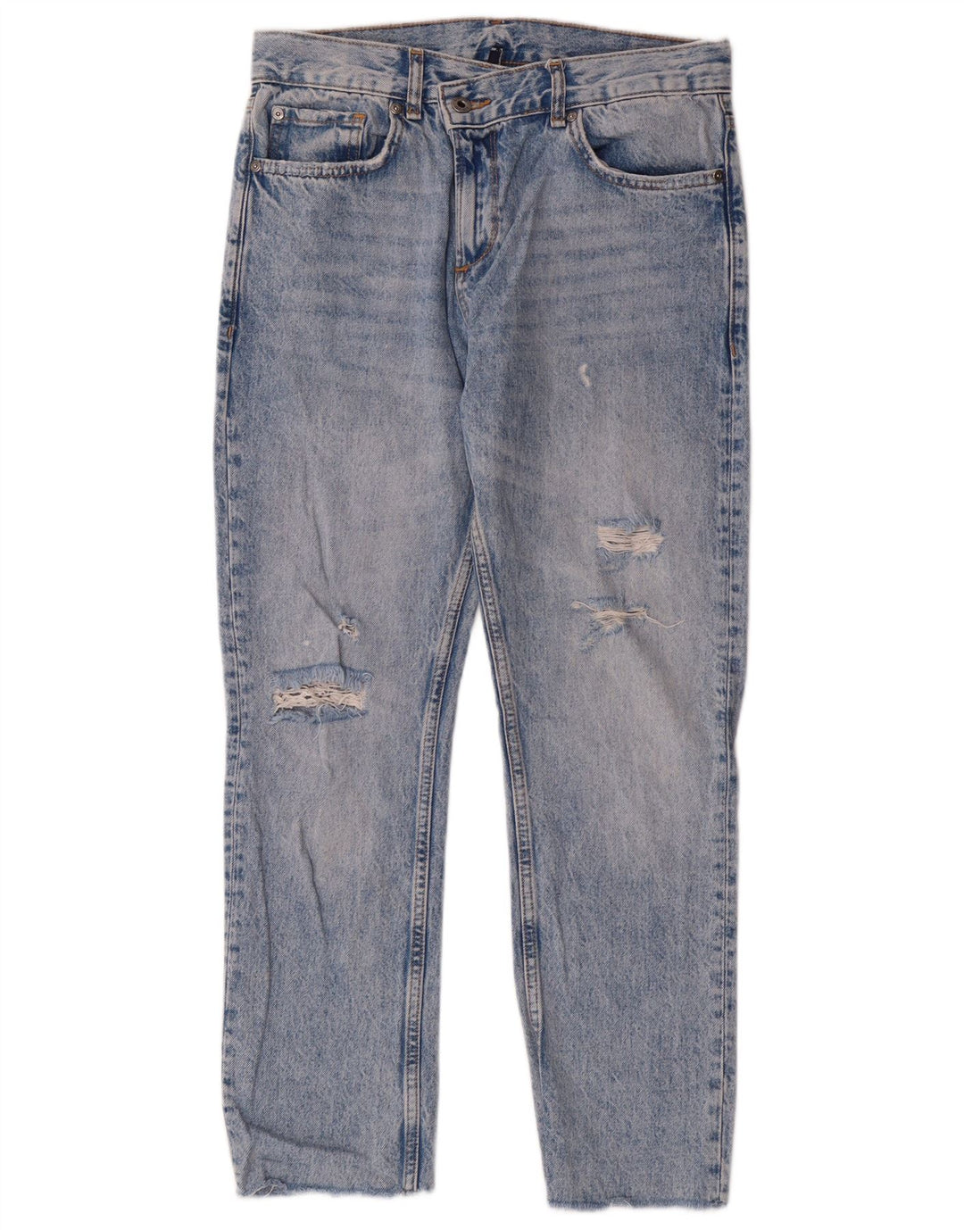 Liu Jo Damen Distressed-Cropped-Jeans W27 L27 Blaue Baumwolle