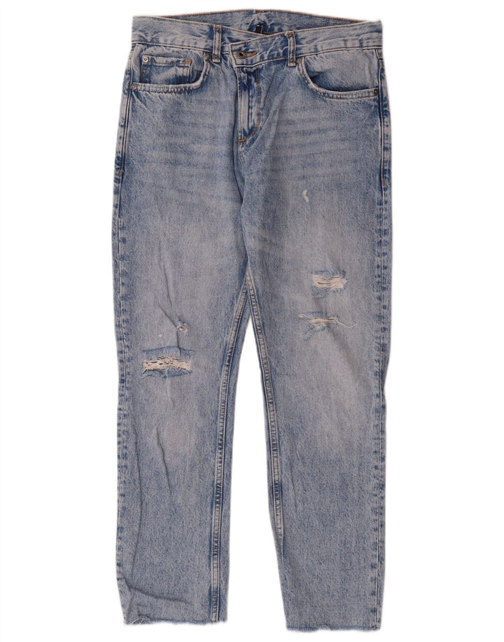 Liu Jo Damen Distressed-Cropped-Jeans W27 L27 Blaue Baumwolle