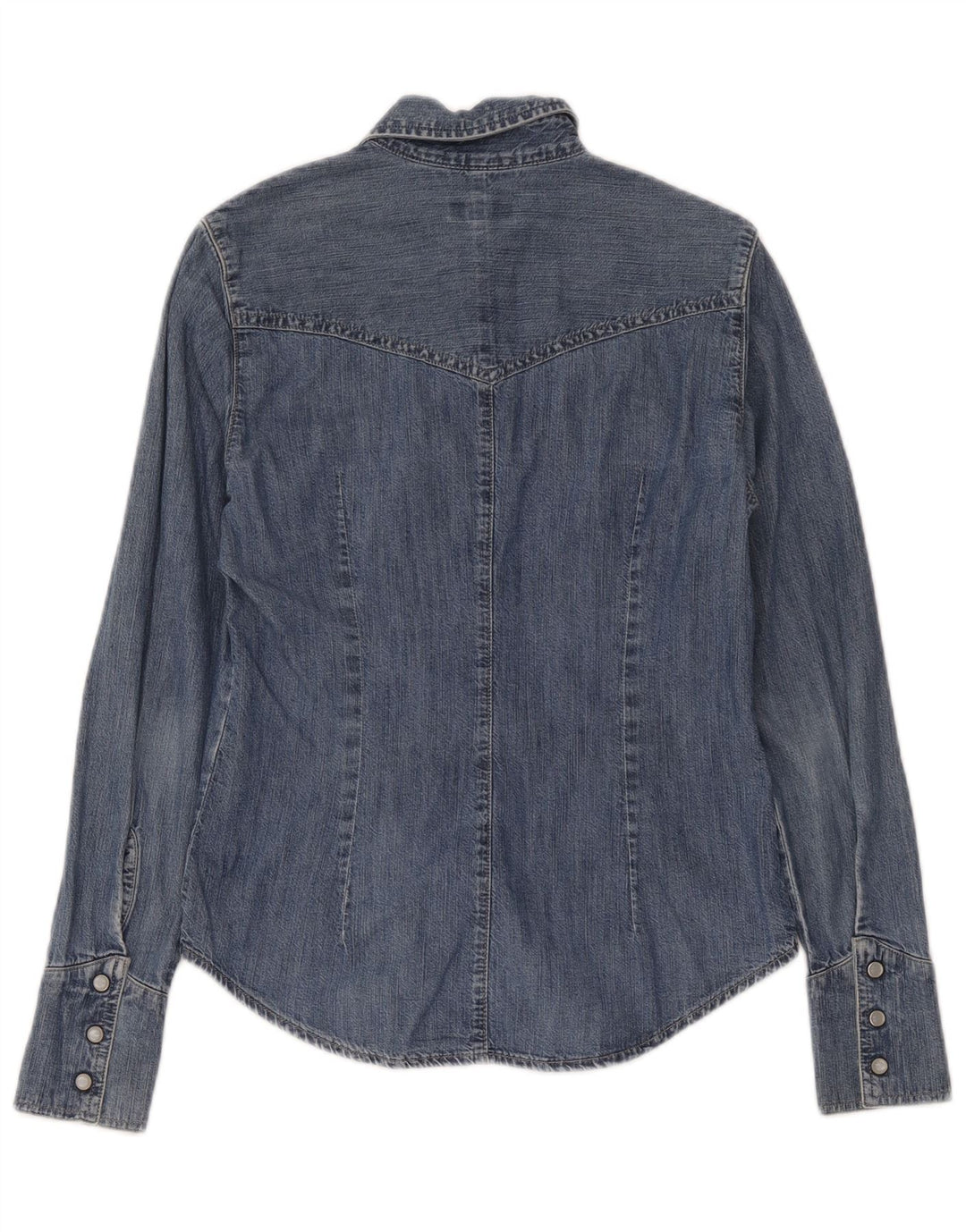 Carrera Dame Denim Shirt UK 12 Medium Blue Cotton