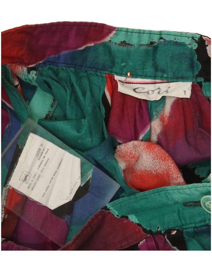 Vintage Womens Abstract Pattern Pleated Skirt W26 Small Multicoloured