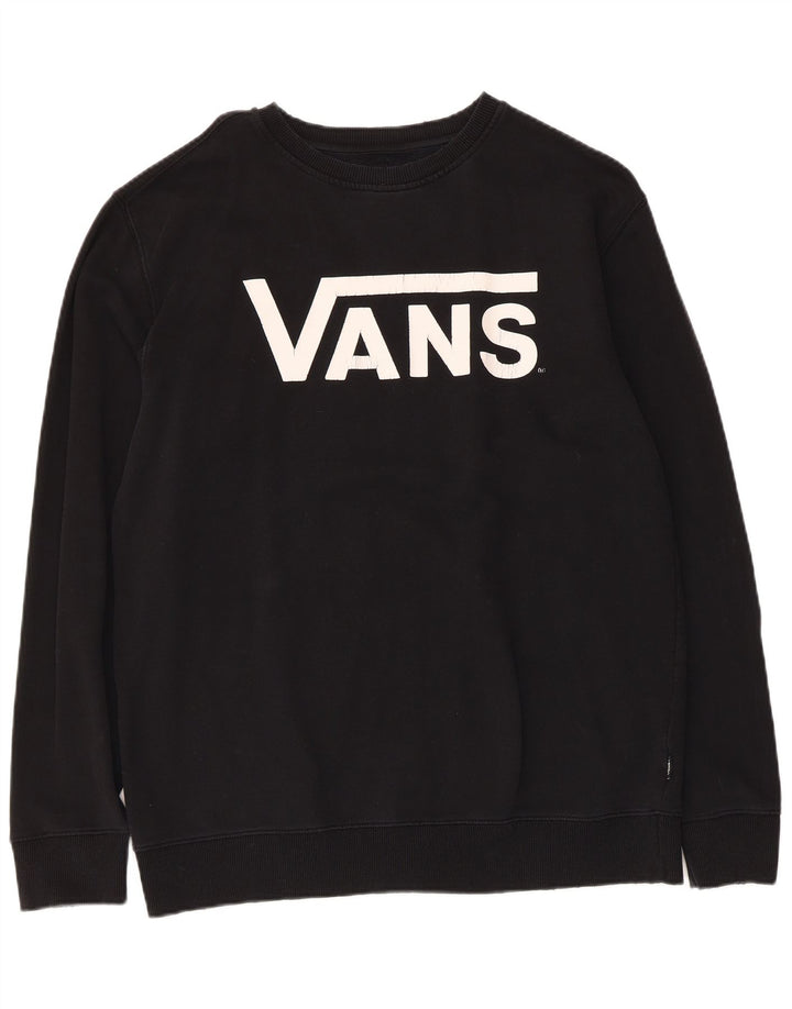 Hanorac grafic pentru bărbați Vans Pulover mare, negru, bumbac
