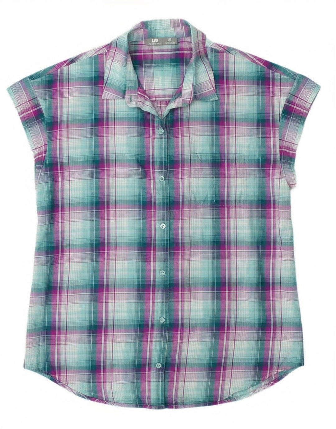 Lee Womens Riders Sleeveless Shirt UK 14 Medium Green Check Polyester
