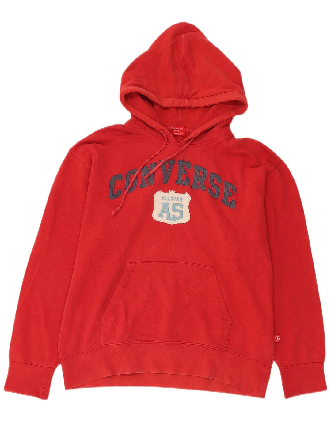 Converse Mens Graphic Hoodie Jumper Large Red Cotton
