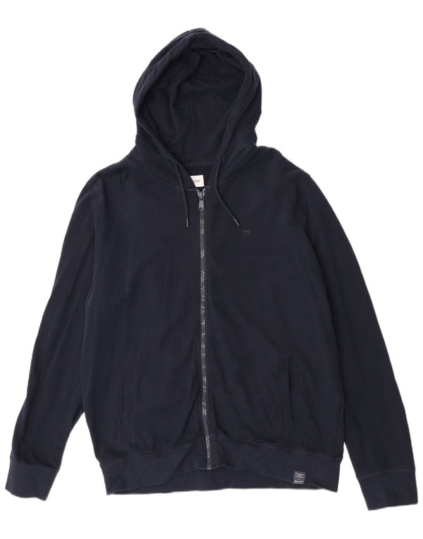 Mustang Mens Zip Hoodie Sweater XL Navy Blue Cotton