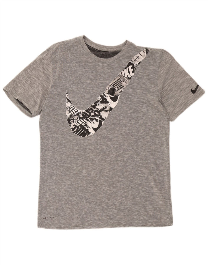 Nike Mens Dri Fit Graphic T-Shirt Top Medium Grey Cotton