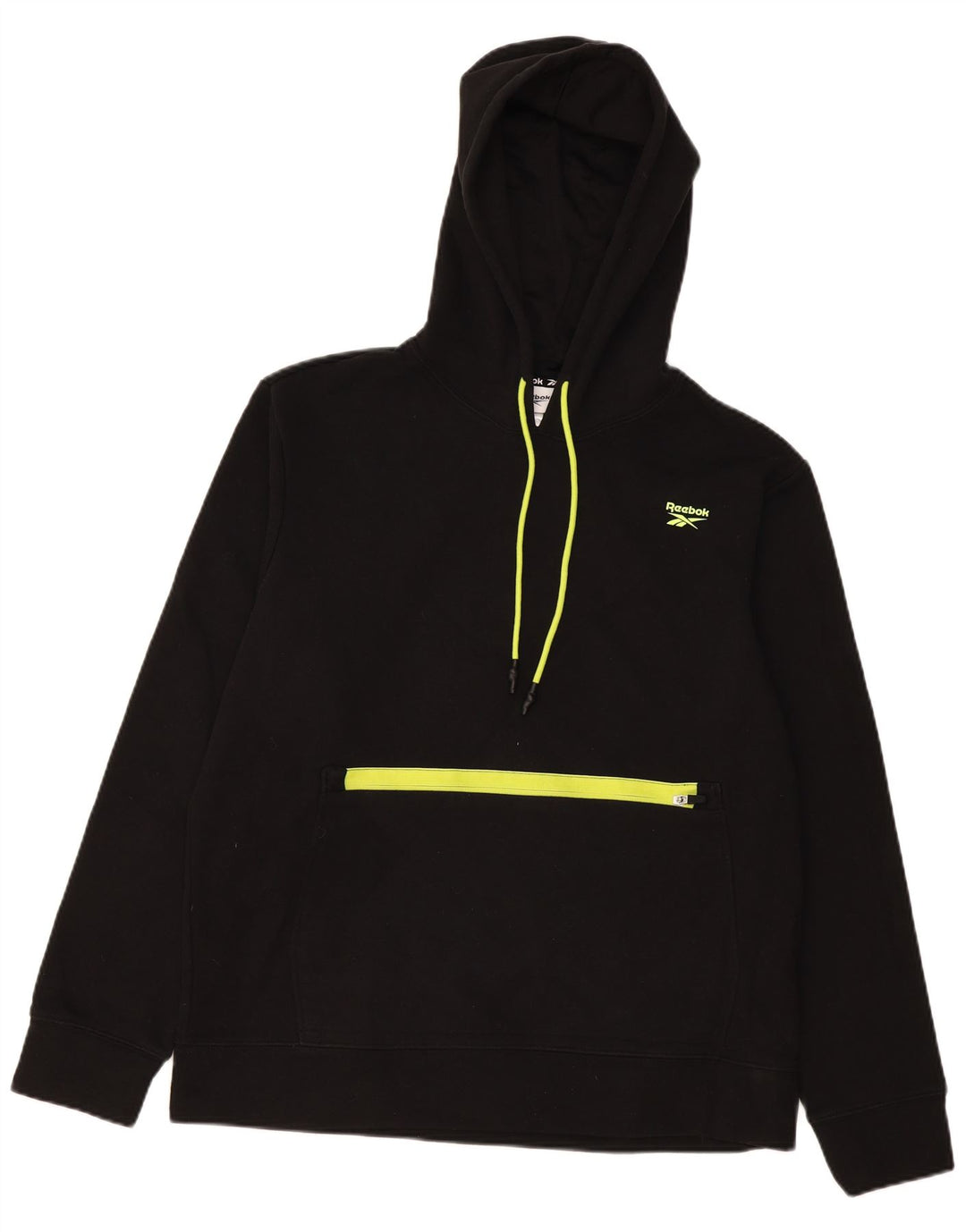 REEBOK moletom com capuz masculino grande algodão preto
