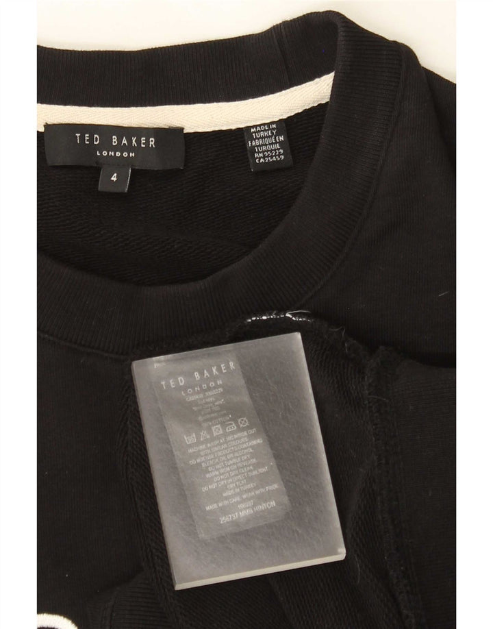 Ted Baker Mens Graphic Sweatshirt Jumper Size 4 Large Black Cotton