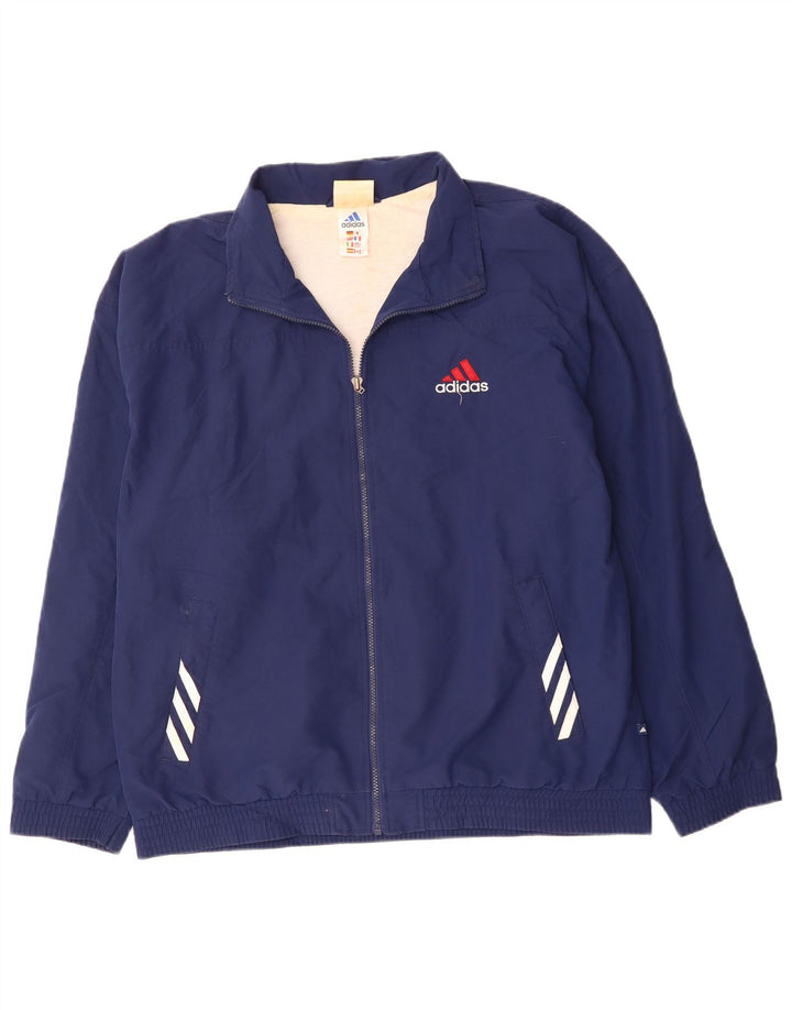Adidas Herren Trainingsanzug Top Jacke UK 42/44 Large Marineblau Polyester