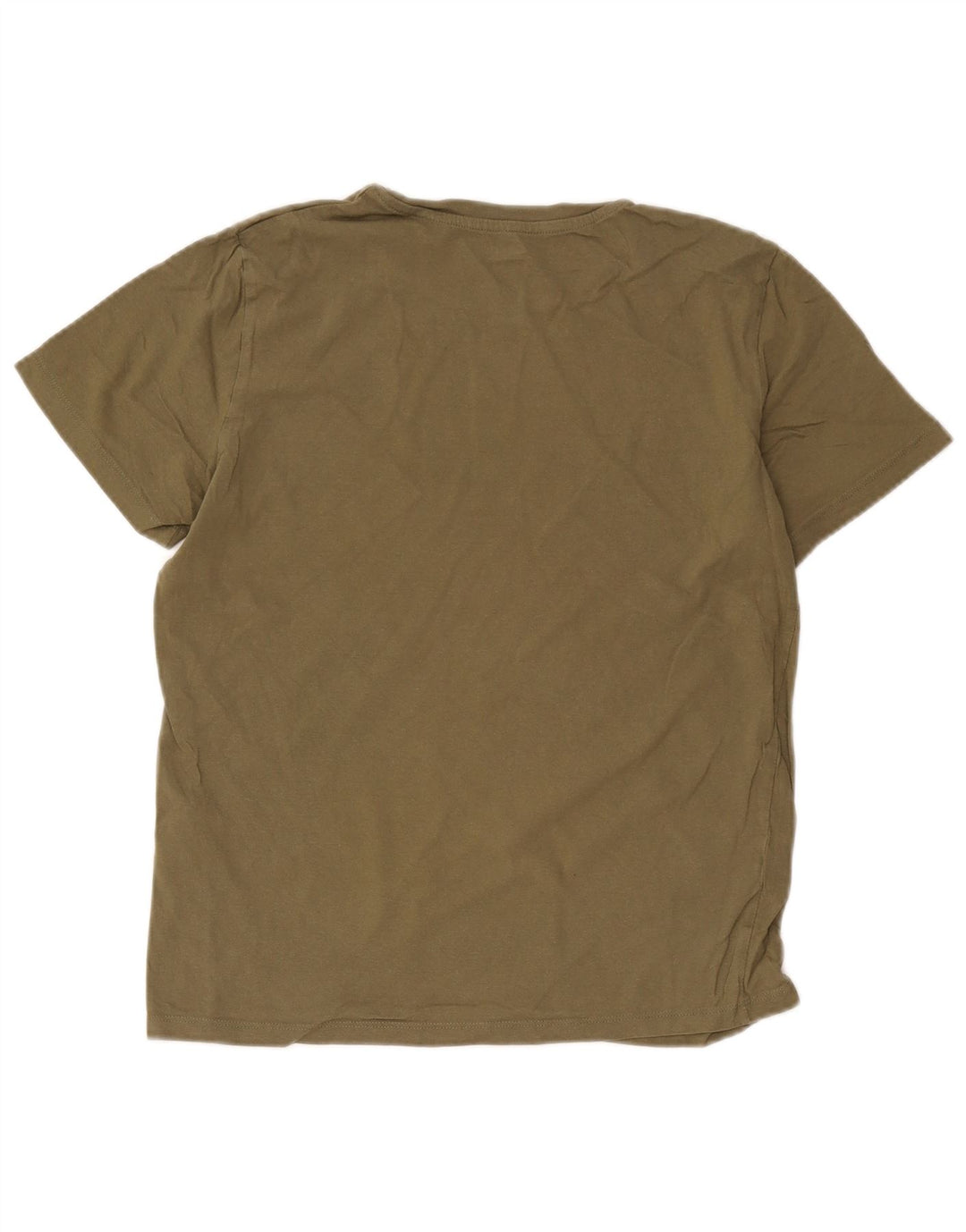 Jack & Jones Mens Graphic T-Shirt Top Medium Khaki Cotton
