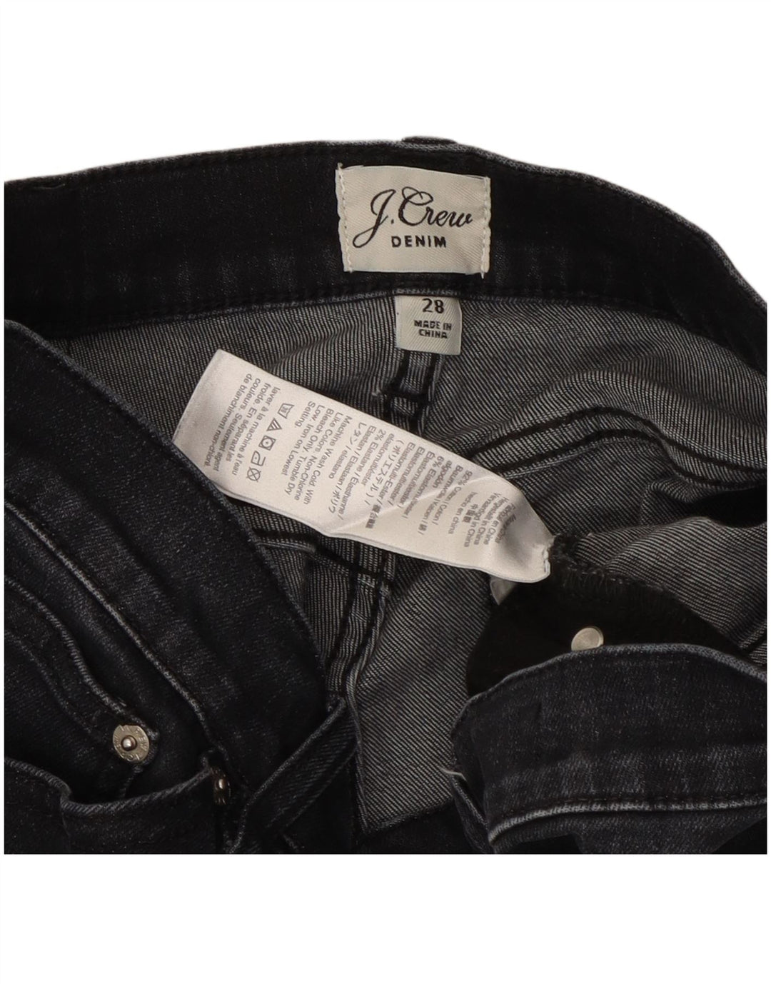 J. CREW Womens Bootcut Jeans W28 L26 Black Cotton