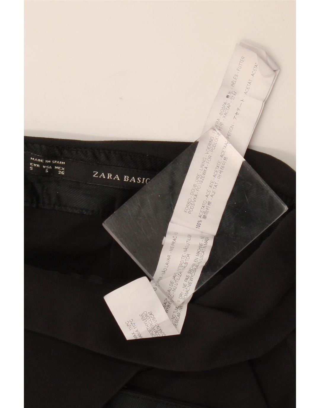 Gonna corta da donna ZARA UK 8 piccola acetato nero
