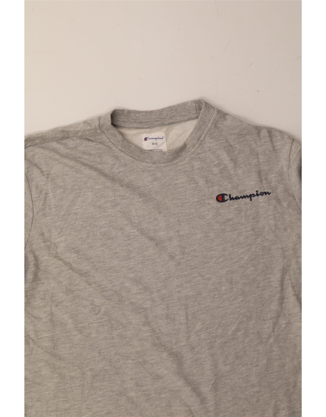 CHAMPION Mens Graphic Sweatshirt Jumper Medium Grey Cotton Vintage Champion and Second-Hand Champion from Messina Hembry 