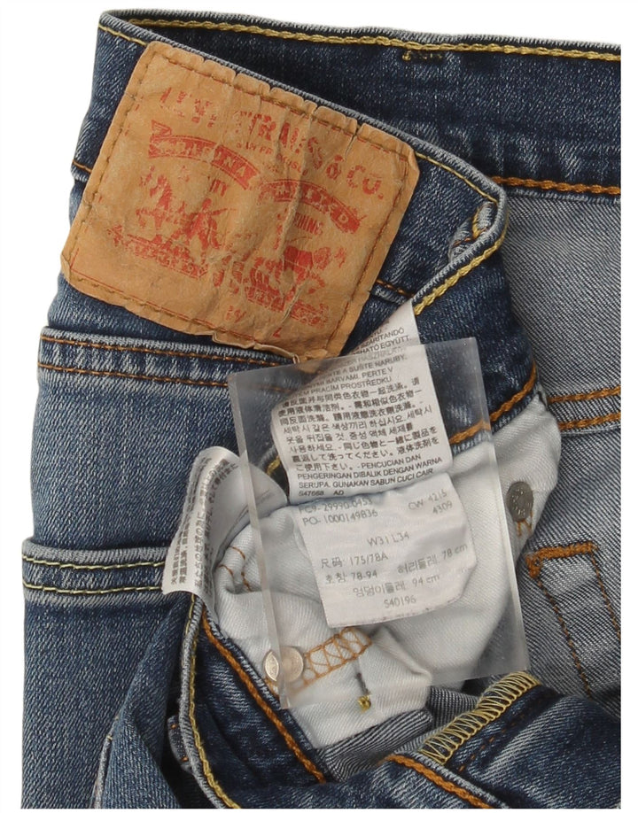 Levi's Straight Jeans til mænd W31 L34 blå bomuld