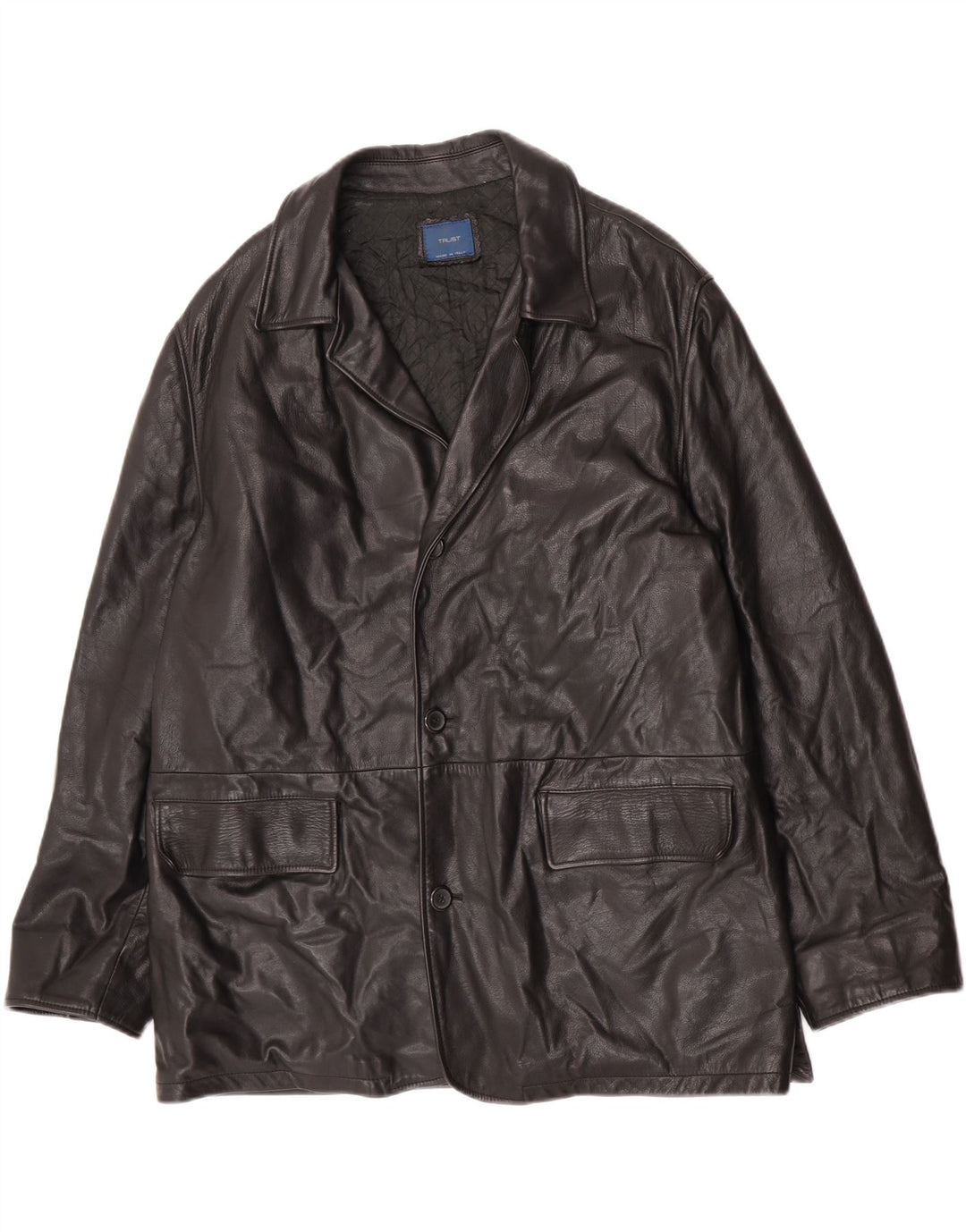 Veste en cuir homme vintage IT 52 XL Cuir noir
