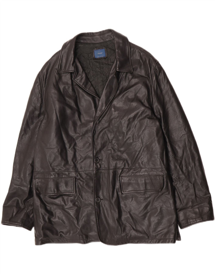Veste en cuir homme vintage IT 52 XL Cuir noir