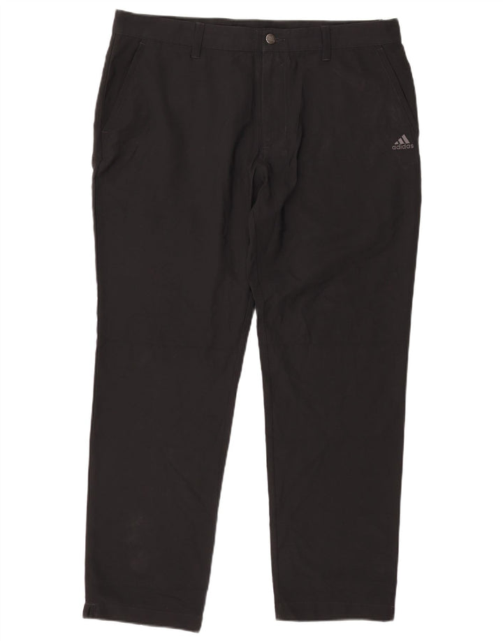 Adidas Mens Slim Chino Trousers W36 L30 Black Polyester