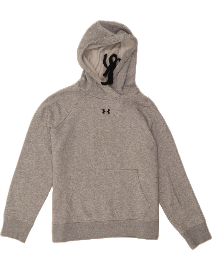 UNDER ARMOUR Womens Hoodie Jumper UK 14 Medium Grey Cotton Vintage Under Armour and Second-Hand Under Armour from Messina Hembry 