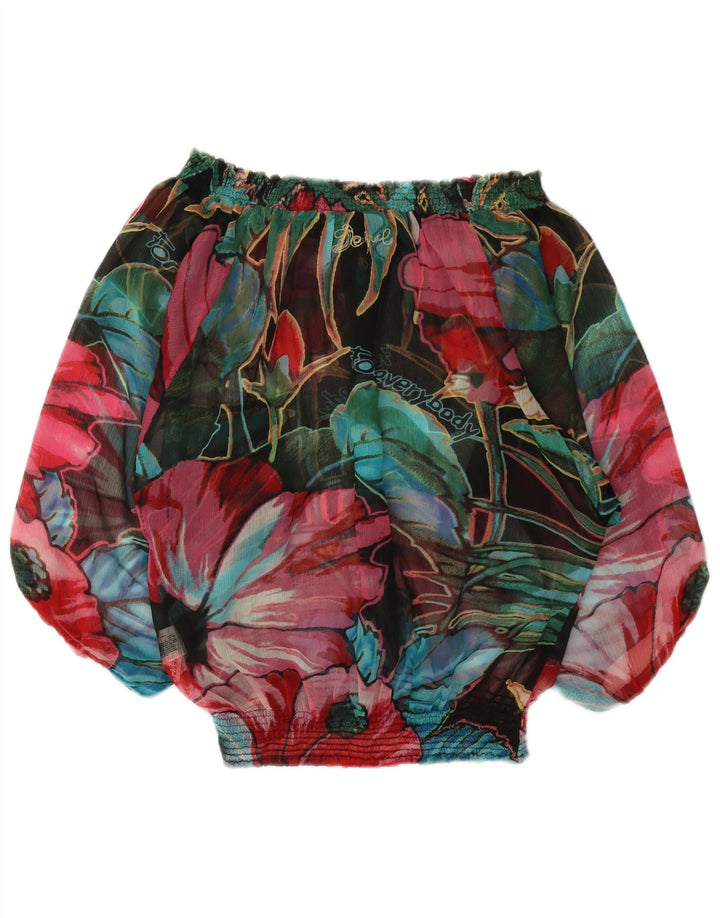 Desigual Womens Grafisk Off Shoulder Top UK 14 Medium Multicolored Floral