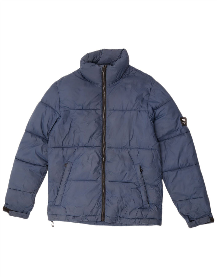 Zara Herren Wattierte Jacke UK 36 Small Marineblau Polyester