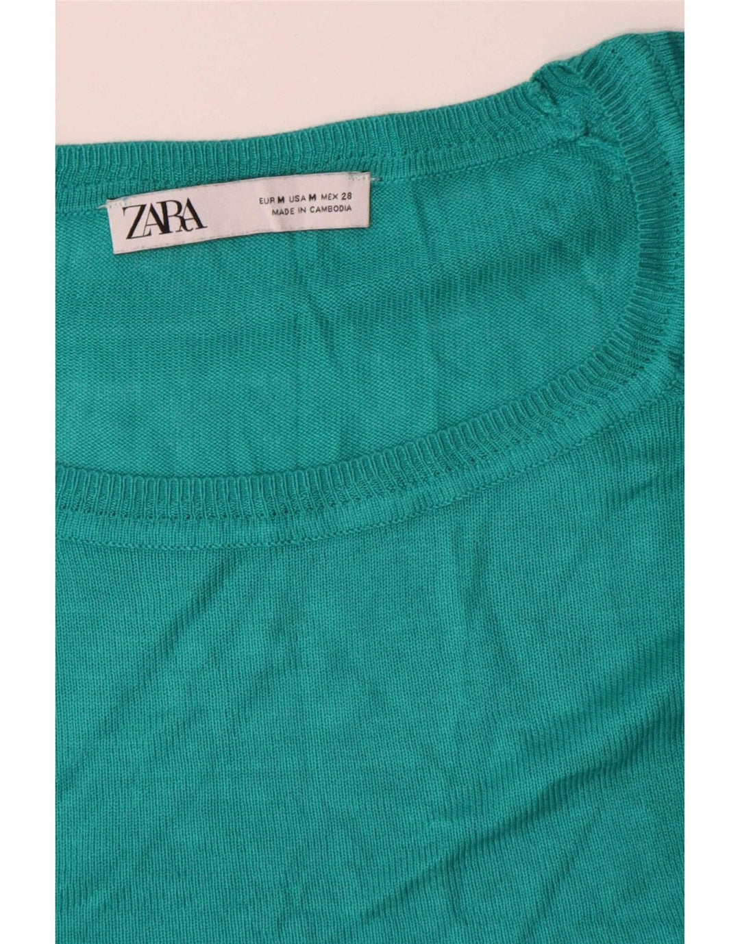 Zara Dame Oversized Boat Neck Jumper Sweater UK 14 Medium Turkis
