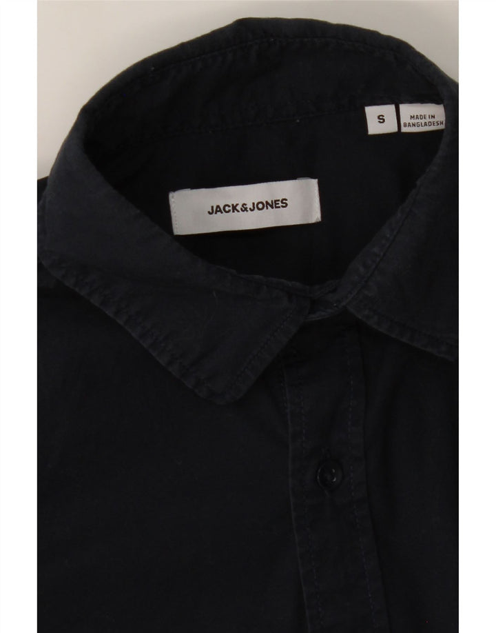 JACK & JONES Mens Shirt Small Navy Blue Cotton Vintage Jack & Jones and Second-Hand Jack & Jones from Messina Hembry 