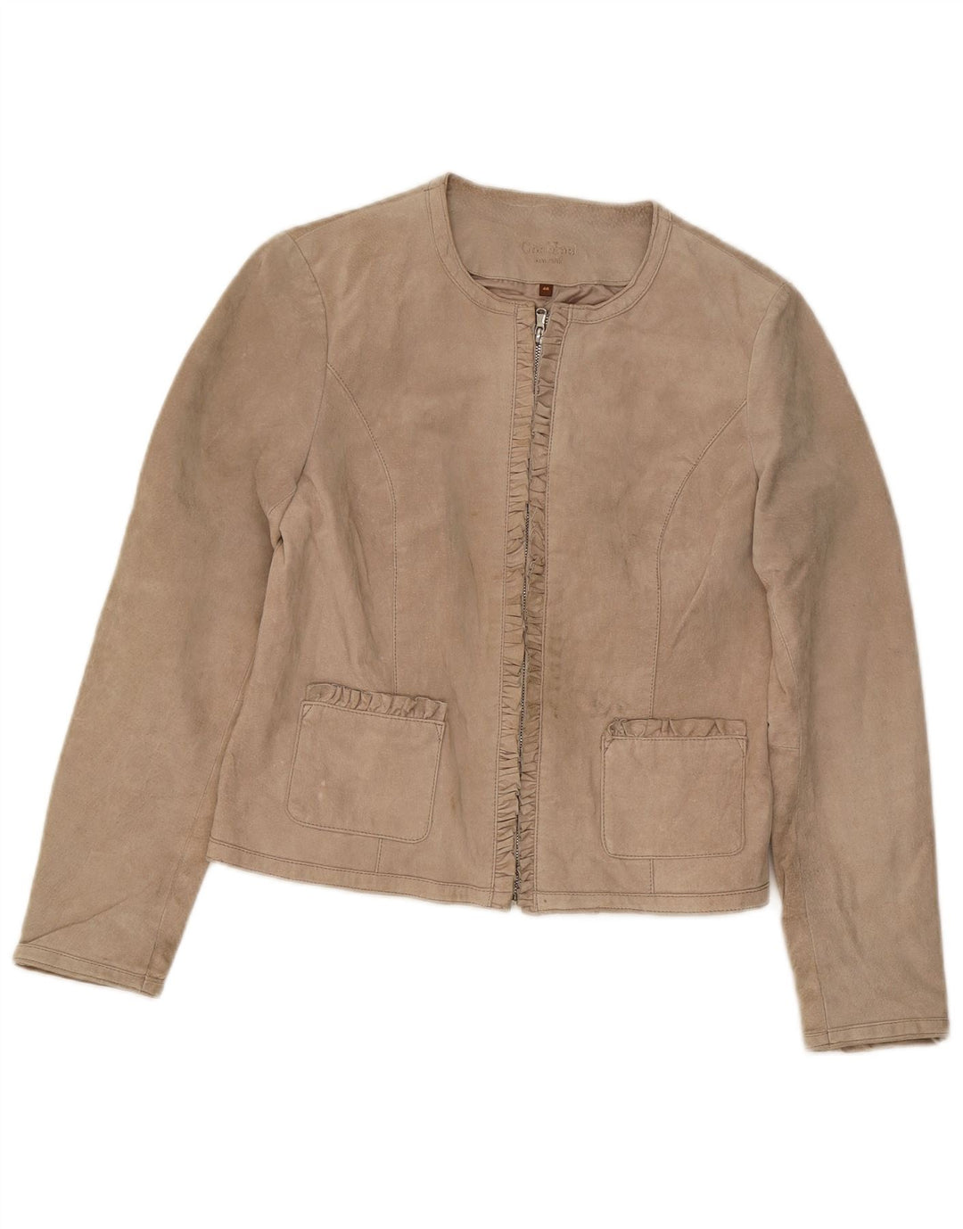 Conbipel Damen Wildlederjacke IT 46 Large Beige Leder