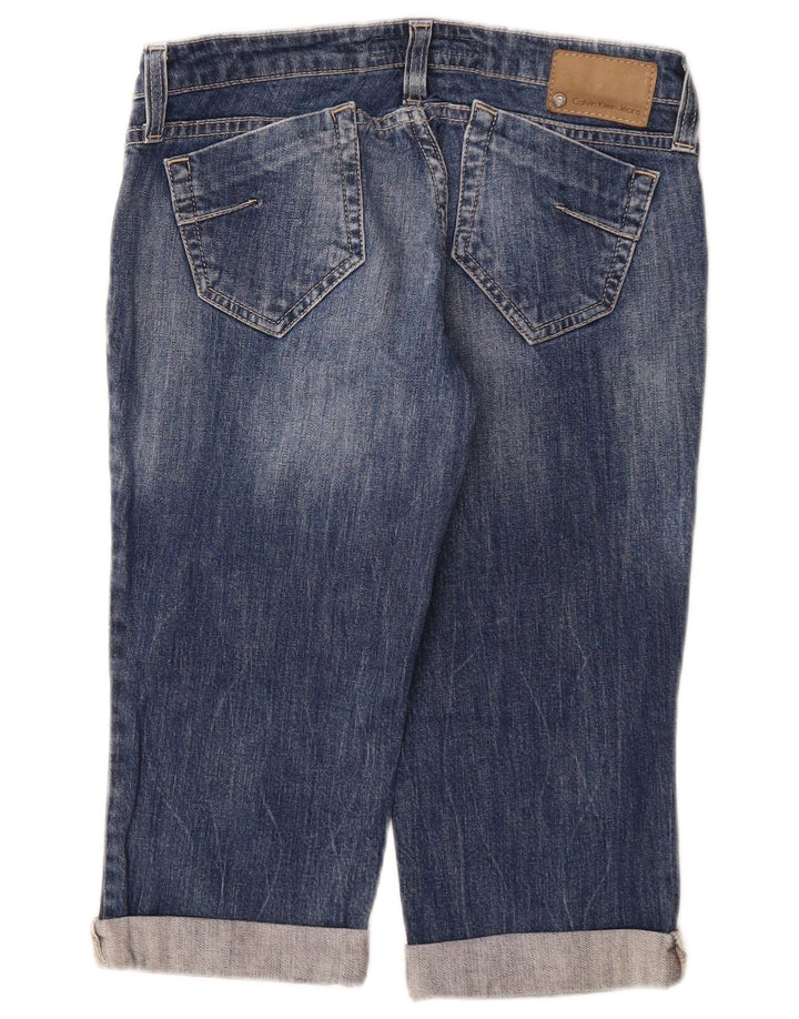 Calvin Klein Womens Bermuda Denim Shorts W29 Medium Blue Cotton