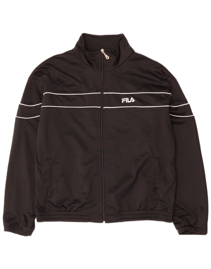Fila Mens Tracksuit Top Jacket Medium Black Polyester