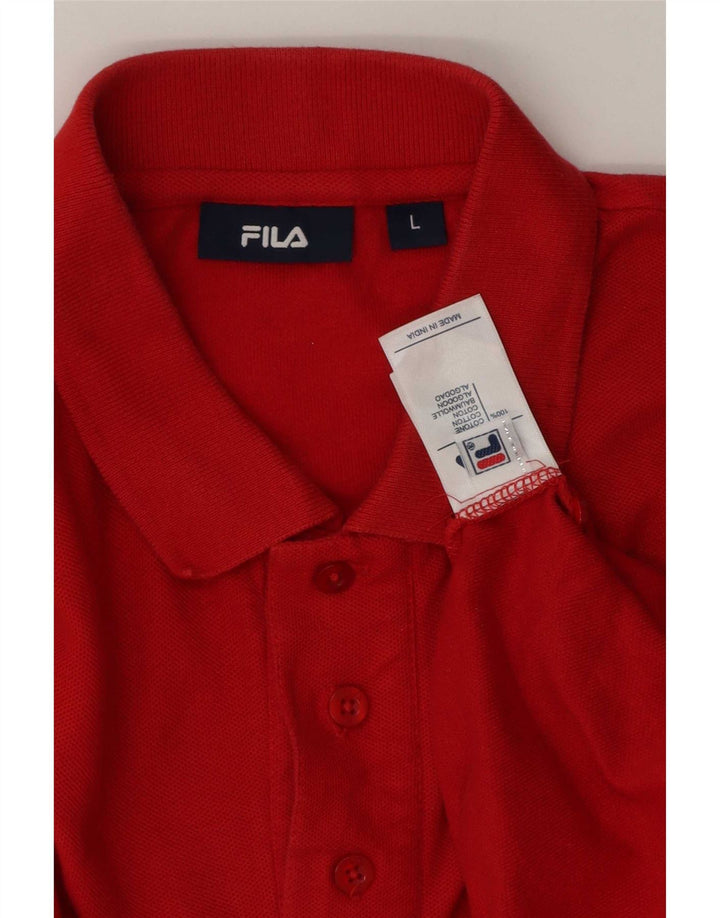Ανδρικό πουκάμισο πόλο Fila μεγάλο κόκκινο βαμβακερό