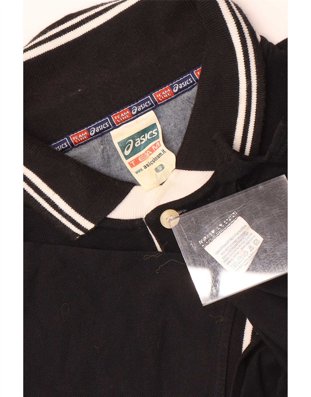 Polo da rugby da uomo Asics piccola in cotone nero