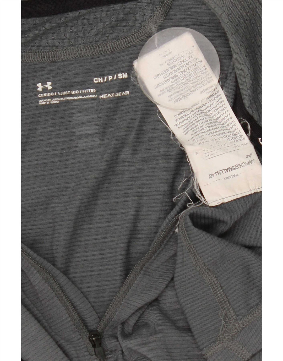 Under Armour Herren Heat Gear Zip Neck Top Langarm Small Grau Polyester