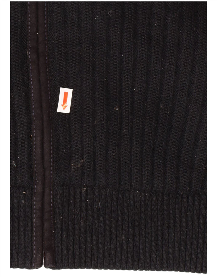 Pierre Cardin Pull Cardigan Homme IT 56 XL Noir Polyester