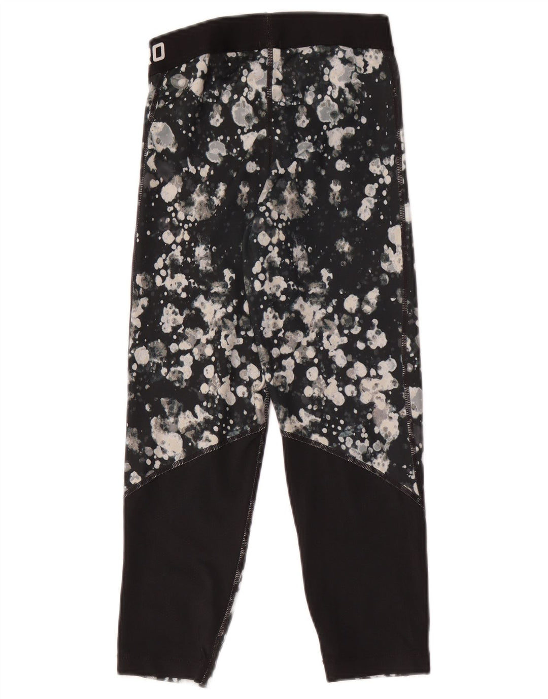 Nike Womens Graphic Capri Leggings UK 4 XS Black Tie Dye Polyester
