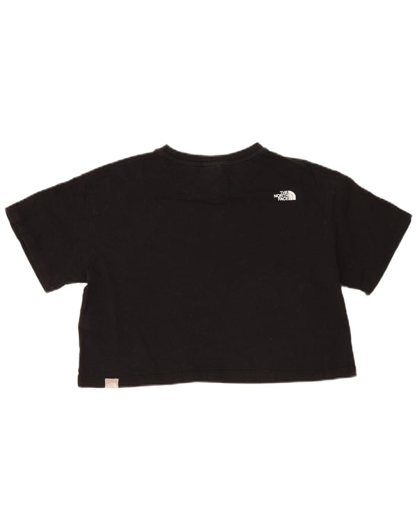 The North Face Womens Crop Graphic T-Shirt Top UK 14 Coton Noir Moyen