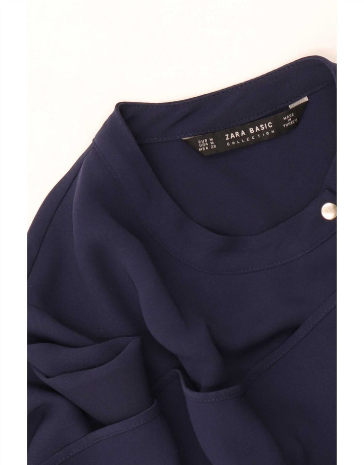 Bluză cu mânecă lungă pentru femei Zara UK 12 Medium Bleumarin