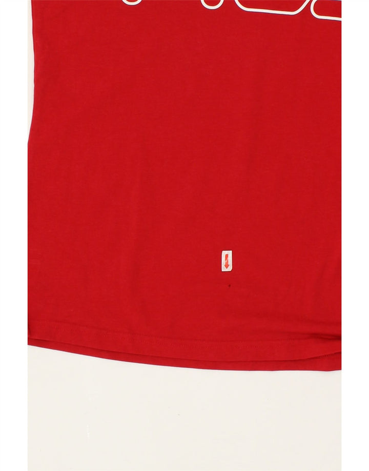 FILA Womens Graphic T-Shirt Top UK 12 Medium Red Cotton Vintage Fila and Second-Hand Fila from Messina Hembry 