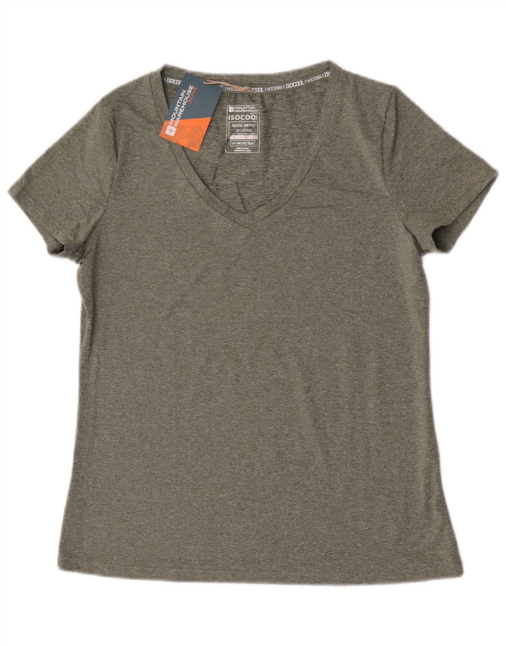 Mountain Warehouse Womens T-Shirt Top UK 10 Small Green Flecked Polyester