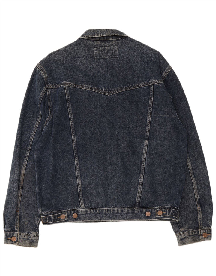 Wrangler Mens Denim Jacket UK 40 Large Navy Blue Cotton